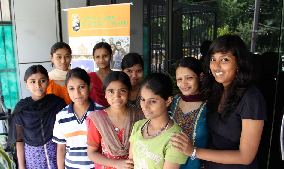 Priyanka with a group of young ladies