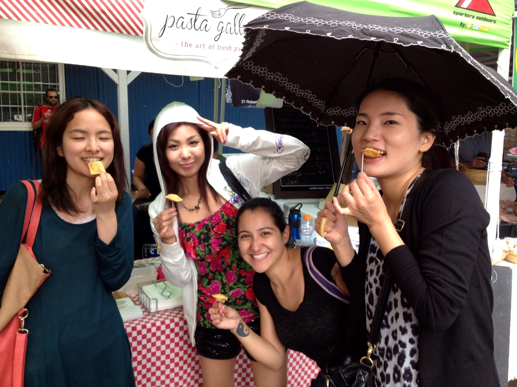 Enjoying some treats at the market Enjoying some treats at the market
