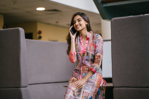 Woman talking on the phone