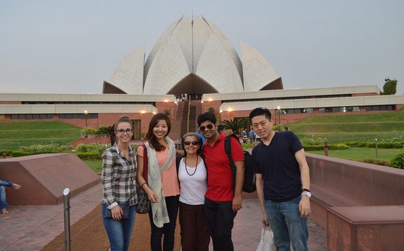 Group of ILSC New Delhi students on an activity excursion to the Lotus Temple in Delhi