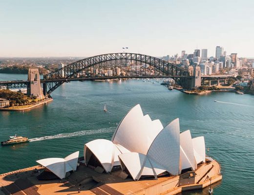 Sydney Australia photo of the Opera house, harbour and bridge - study in Australia