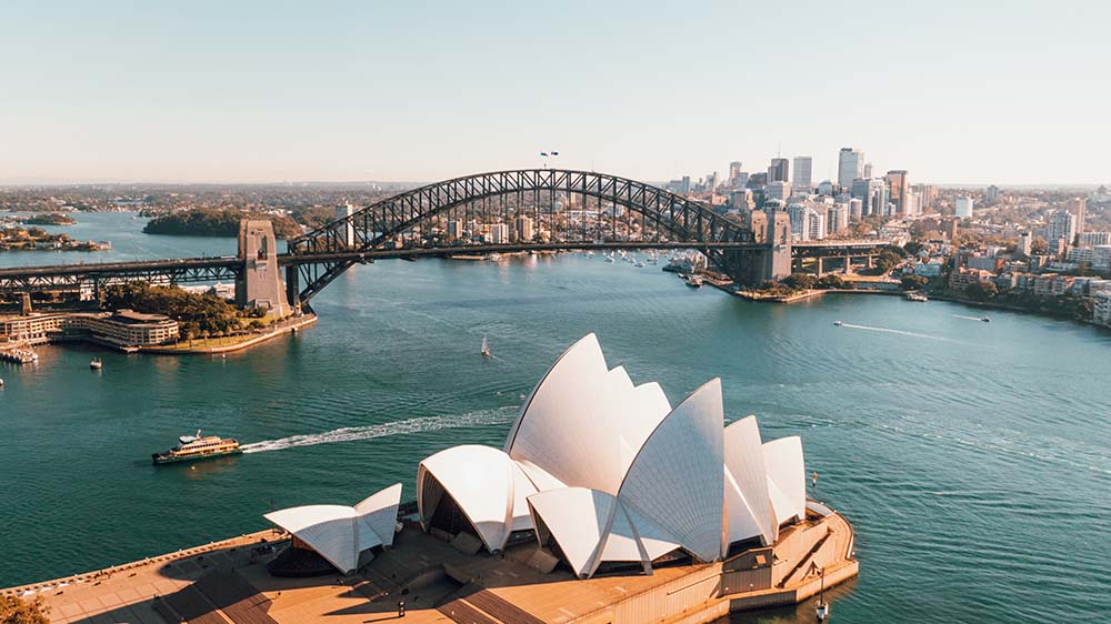 Sydney Australia photo of the Opera house, harbour and bridge - study in Australia