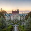 Royal Roads University, Hatley Castle photo, with the ocean in the background