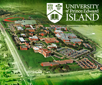 An aerial view of the University of Prince Edward Island campus in Canada.